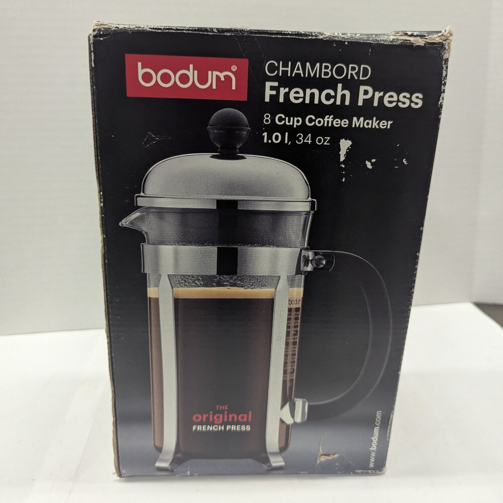 Bodum Chambord French Press 34oz | Stainless Steel & Glass